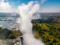 The Victoria Falls in an aerial view - Zambia, Zimbabwe Royalty Free Stock Photo