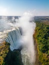 The Victoria Falls in an aerial view - Zambia, Zimbabwe Royalty Free Stock Photo