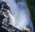 Water clouds over Victoria Falls on Zimbabwe and Zambia border. Seven Nature Wonders of the World
