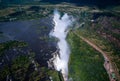 Water clouds over Victoria Falls on Zimbabwe and Zambia border. Seven Nature Wonders of the World