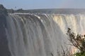 Victoria falls over Zambezi river Zimbabwe Royalty Free Stock Photo