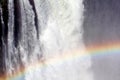 The Victoria falls with rainbow on water Royalty Free Stock Photo