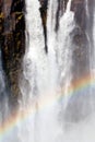 The Victoria falls with rainbow on water Royalty Free Stock Photo