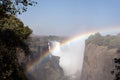 Victoria falls with rainbow, zimbabwe Royalty Free Stock Photo