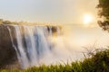 Victoria Falls sunrise, View from zimbabwe Royalty Free Stock Photo