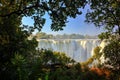 Victoria Falls, waterfall in southern Africa on the Zambezi River at the border between Zambia and Zimbabwe. Landscape in Africa.