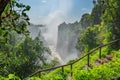 Victoria Falls on Zambezi River, border of Zambia and Zimbabwe Royalty Free Stock Photo