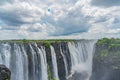 Victoria Falls on Zambezi River, border of Zambia and Zimbabwe Royalty Free Stock Photo