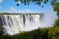 Victoria Falls on Zambezi river, falling water from rock, view from Zambia, Africa Royalty Free Stock Photo