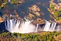 Victoria Falls, on Zambezi River between Zimbabwe and Zambia Royalty Free Stock Photo