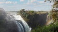 Victoria Falls on the Zambezi River between Zimbabwe and Zambia Royalty Free Stock Photo