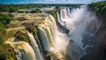 Victoria Falls, Zambezi River, Zimbabwe and Zambia Africa, The Iguazu Waterfalls in Brazil, AI Generated