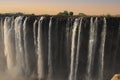 Victoria Falls on the Zambezi River between Zimbabwe and Zambia Royalty Free Stock Photo