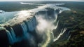 Victoria Falls, Zambia, Africa. Aerial view of the largest waterfall in the world.