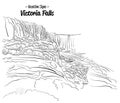 Victoria Falls Zimbabwe Landmark Sketch Royalty Free Stock Photo