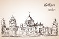 Victoria-hall - Sketch of indian city Kolkata.