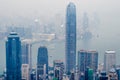 Victoria Harbor as viewed a top Victoria Peak,hongkong Royalty Free Stock Photo