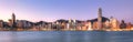 Victoria Harbor at sunset view in Hong Kong, China Royalty Free Stock Photo