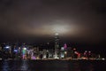 Victoria harbour of Hong Kong at night Royalty Free Stock Photo