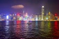 The Victoria Harbour night scape Royalty Free Stock Photo