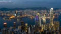 Victoria Harbour Night Scene from High Angle Royalty Free Stock Photo