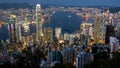 Victoria Harbour Night Scene from High Angle