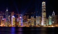 Victoria Harbour in Spotlight Show Royalty Free Stock Photo