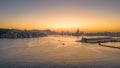 5 may 2022 Victoria Harbour sunset and night view at Kwun tong Royalty Free Stock Photo