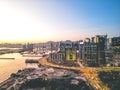 5 may 2022 Victoria Harbour sunset and view at Kwun tong Royalty Free Stock Photo