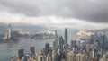 the Victoria Harbour, viewing from west side of Hong Kong Island Royalty Free Stock Photo