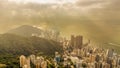 the Victoria Harbour, viewing from west side of Hong Kong Island Royalty Free Stock Photo