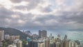 the Victoria Harbour, viewing from west side of Hong Kong Island Royalty Free Stock Photo