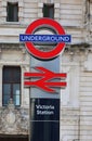 Victoria line is a London Underground line Royalty Free Stock Photo