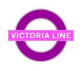 Victoria Line Underground sign vector illustration on a white background Royalty Free Stock Photo