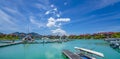 Victoria, Mahe, Seychelles -5 October, 2018: A beautiful view of marina at Eden Island Mahe Seychelles Royalty Free Stock Photo