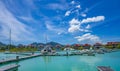 Victoria, Mahe, Seychelles -5 October, 2018: A beautiful view of marina at Eden Island Mahe Seychelles Royalty Free Stock Photo