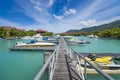 Victoria, Mahe, Seychelles -5 October, 2018: A beautiful view of marina at Eden Island Mahe Seychelles Royalty Free Stock Photo