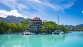 Victoria, Mahe, Seychelles -5 October, 2018: A beautiful view of marina at Eden Island Mahe Seychelles Royalty Free Stock Photo