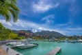 Victoria, Mahe, Seychelles -5 October, 2018: A beautiful view of marina at Eden Island Mahe Seychelles Royalty Free Stock Photo