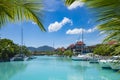 Victoria, Mahe, Seychelles -5 October, 2018: A beautiful view of marina at Eden Island Mahe Seychelles