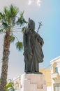 Victoria, Malta - May 8, 2017: The monument to Pope John Paul II at Gozo island in Malta.