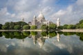 Victoria Memorial architectural monument building museum in Kolkata (Calcutta) with lovely water reflections.