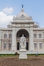 Victoria Memorial and George Curzon statue in Kolkata Calcutta , Ind