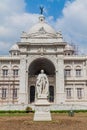 Victoria Memorial and George Curzon statue in Kolkata Calcutta , Ind