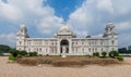 Victoria Memorial and George Curzon statue in Kolkata Calcutta , Ind