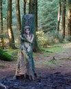 Dryad on the Pendle sculpture trail. Royalty Free Stock Photo