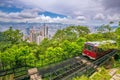 Victoria Peak Tram and Hong Kong city skyline in China Royalty Free Stock Photo