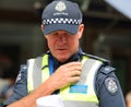 Victoria Police Constable provides security during 2019 Australia Day Parade in Melbourne