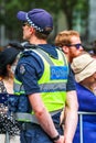 Victoria Police Constable provides security during 2019 Australia Day Parade in Melbourne