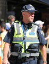 Victoria Police Constable provides security during 2019 Australia Day Parade in Melbourne Royalty Free Stock Photo